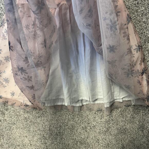 Calvin Klein Jeans Dress Girls Sz 5 Pink Pastel Princess Fairycore Tulle Floral - Picture 6 of 11